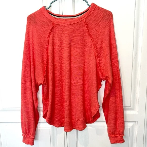 Pilcro Anthropologie Coral Oversized Top Small Boho Coastal Lightweight - Picture 5 of 12